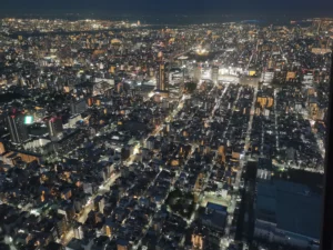Vue de nuit depuis la Tokyo Skytree sur la ville de Tokyo