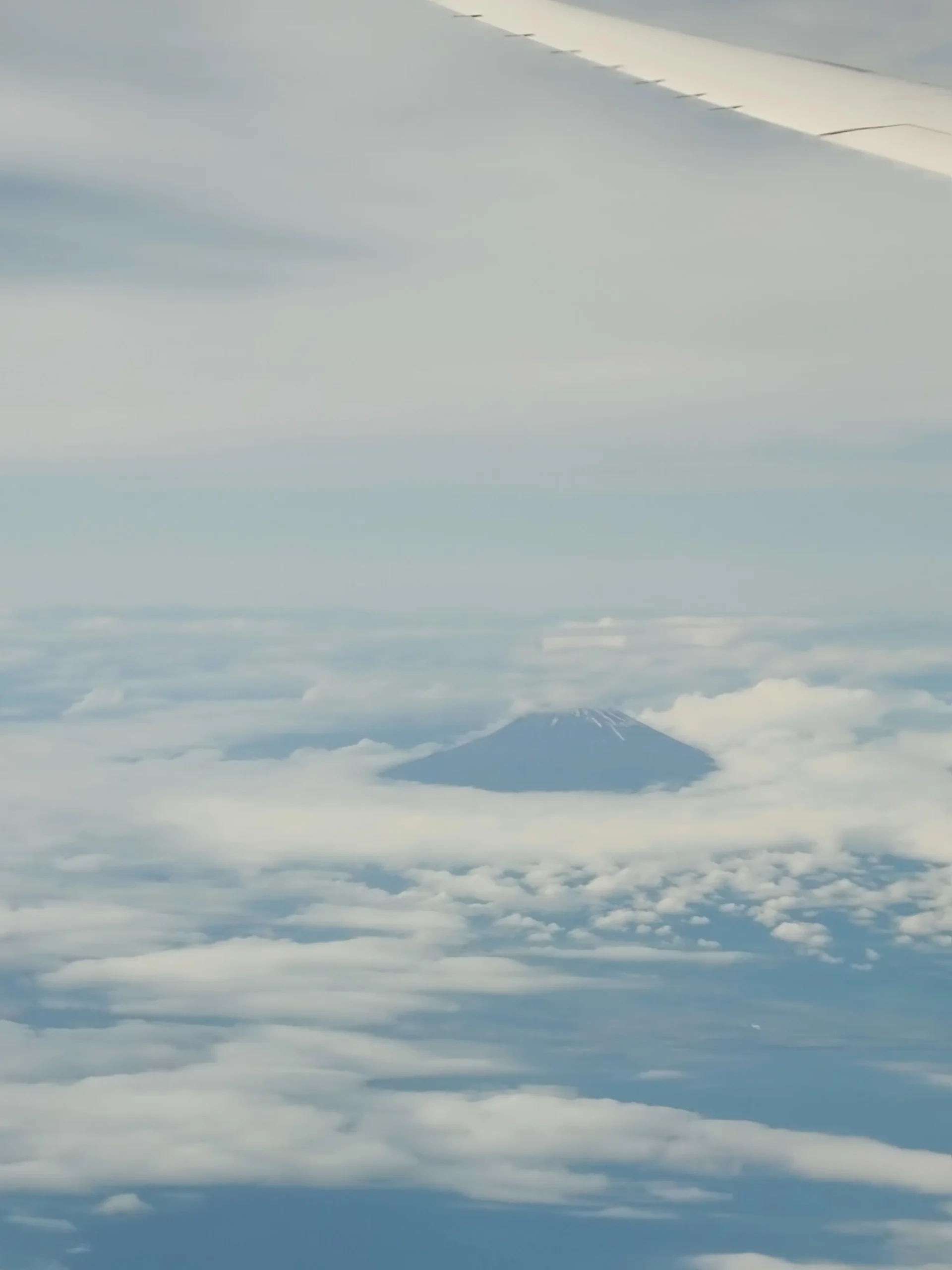 Vue sur le Mont Fuji depuis le ciel nuageux